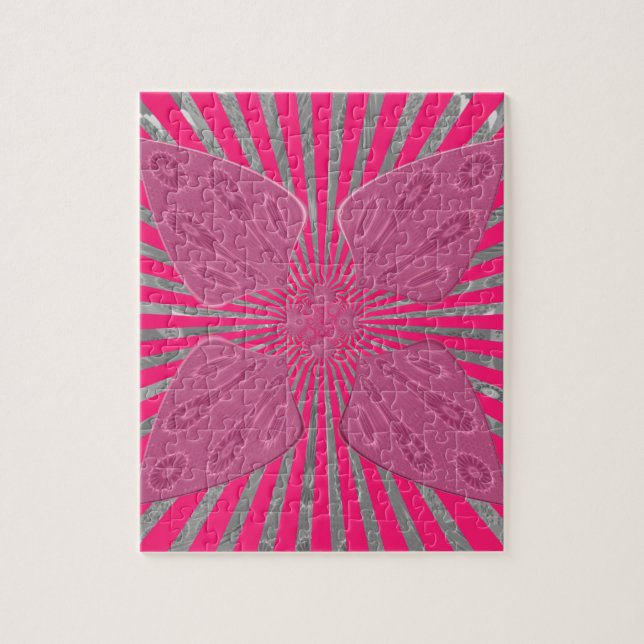 Electric Bloom Wings: A Vividly Edgy & Beautiful Jigsaw Puzzle (Vertical)