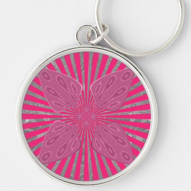 Electric Bloom Wings: A Vividly Edgy & Beautiful Key Ring (Front)