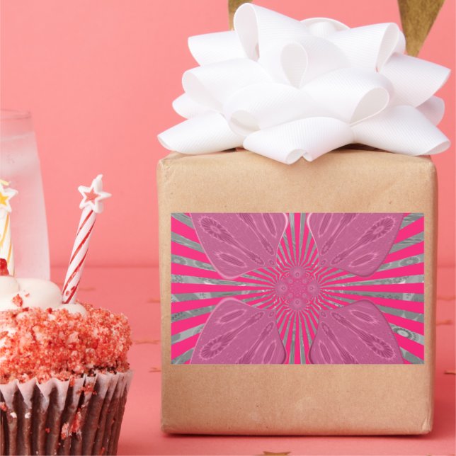 Electric Bloom Wings: A Vividly Edgy & Beautiful Rectangular Sticker (Party)