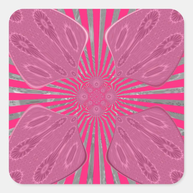 Electric Bloom Wings: A Vividly Edgy & Beautiful Square Sticker (Front)