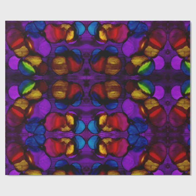 Electric Bloom Wrapping Paper (Flat)