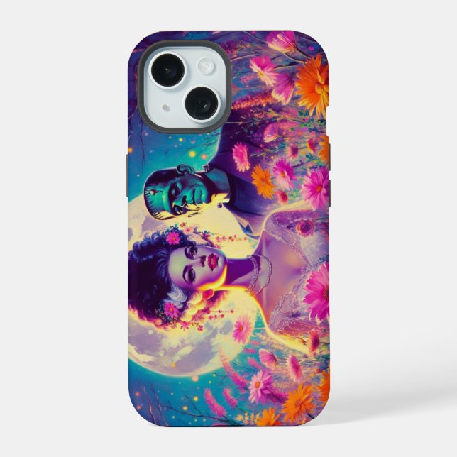 Electric Blooms iPhone 15 Case (Back)