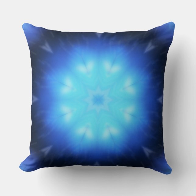 Electric Blue Abstract Cushion (Front)