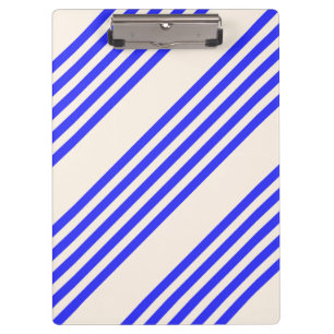 Electric blue and beige five stripe pattern clipboard