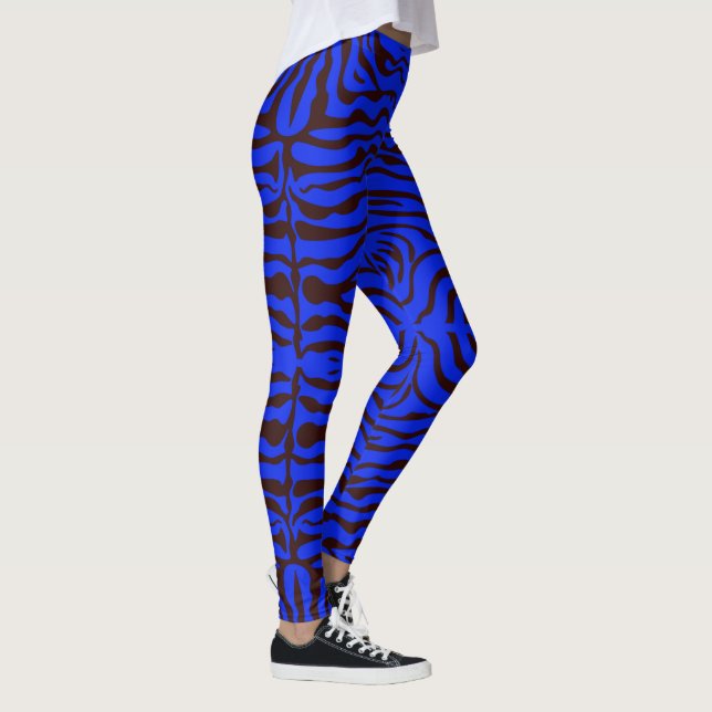 Electric blue and black zebra print  leggings (Right)