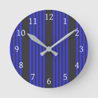 Electric blue and charcoal five stripe pattern