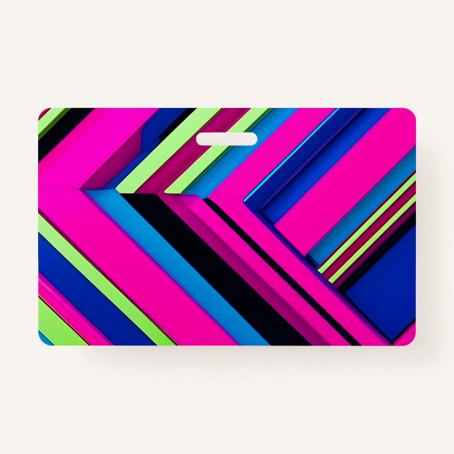  Electric Blue and Pink ID Badge (Front)