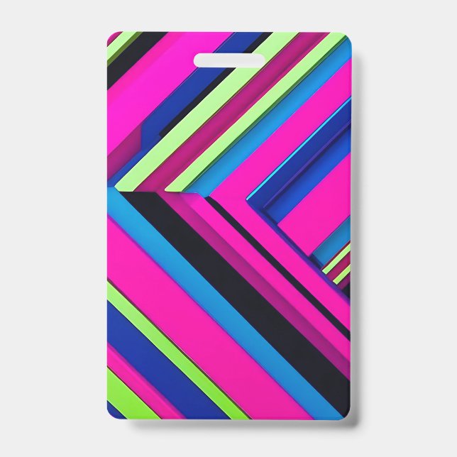  Electric Blue and Pink ID Badge (Front)