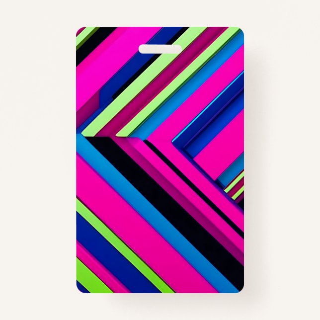  Electric Blue and Pink ID Badge (Front)