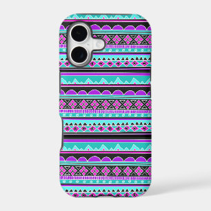 Electric Blue and purple geometric pattern