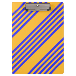 Electric blue and yellow five stripes pattern clipboard
