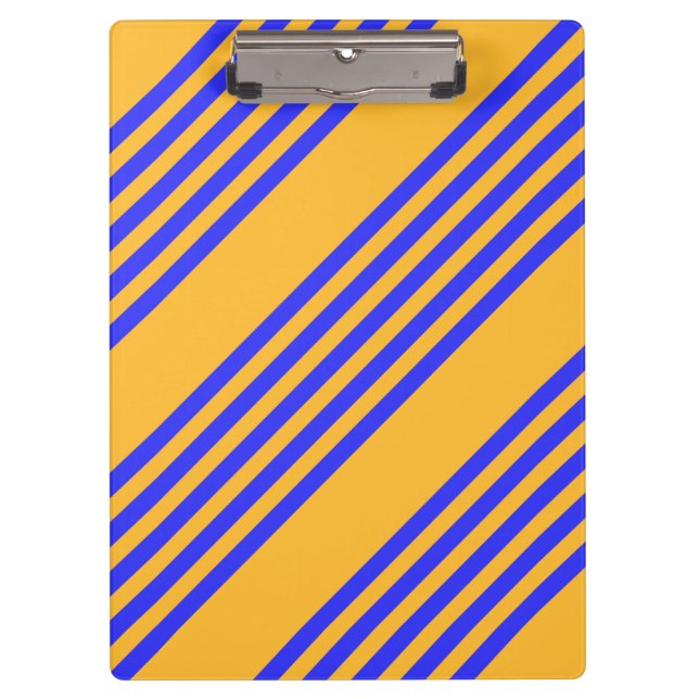 Electric blue and yellow five stripes pattern clipboard (Front)
