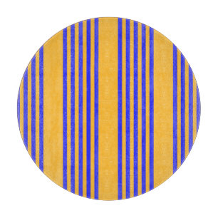 Electric blue and yellow five stripes pattern cutting board