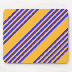 Electric blue and yellow five stripes pattern mouse pad