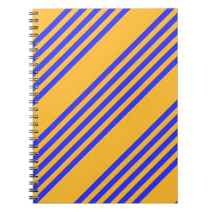 Electric blue and yellow five stripes pattern notebook