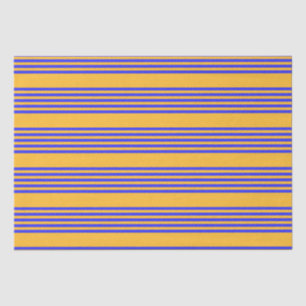 Electric blue and yellow five stripes pattern tissue paper