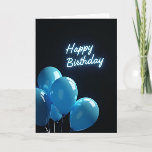 Electric Blue Birthday Card