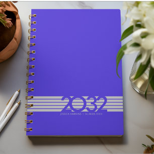 Electric Blue Bottom Stripe Spiral Weekly Planner