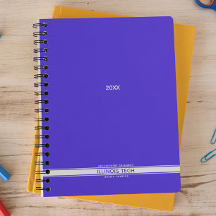 Electric Blue Bottom Stripe Spiral Weekly Planner