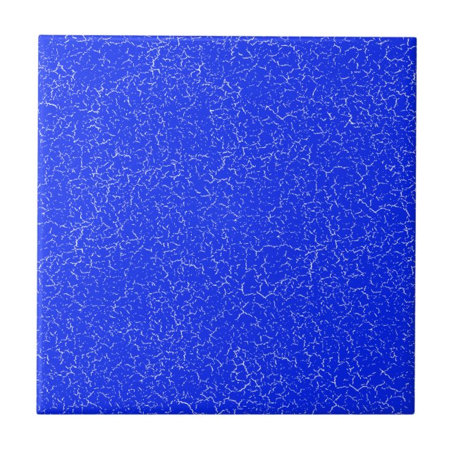 Electric Blue Crackle Glaze Solid Color Tile (Front)