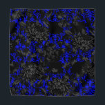 Electric Blue Damask Floral Wedding Pocket Square Bandana<br><div class="desc">A dramatic black and blue wedding pocket square to match the wedding neck tie featuring black and electric blue floral damask mixed with black and grey vintage florals. Makes a perfect pocket square for groom and groomsmen.</div>
