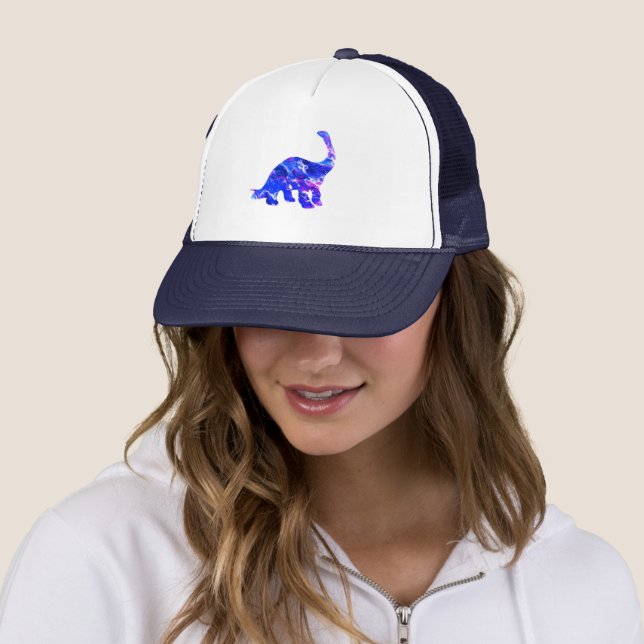 Electric Blue Dinosaur Trucker Hat (In Situ)