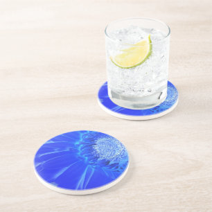 electric blue gerbera coaster
