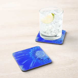 electric blue gerbera coaster