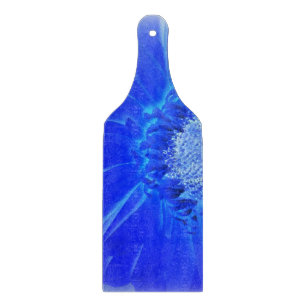 electric blue gerbera cutting board