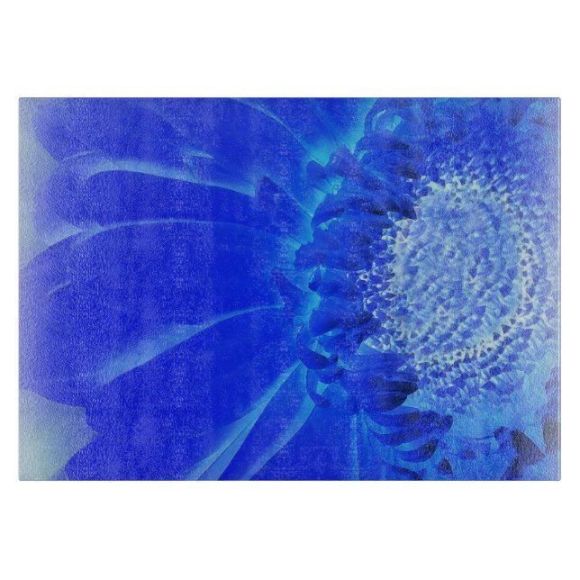 electric blue gerbera cutting board (Front)