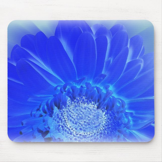 electric blue gerbera mouse pad (Front)