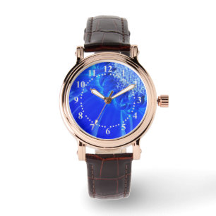 electric blue gerbera watch