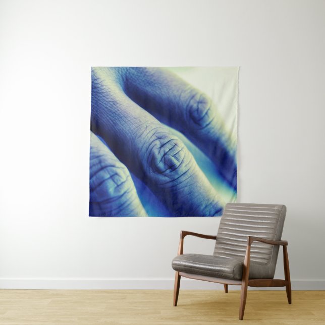 Electric Blue Hand Tapestry (In Situ)