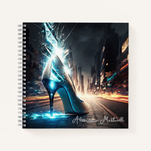 Electric Blue High Heel City Scene Personalised Notebook
