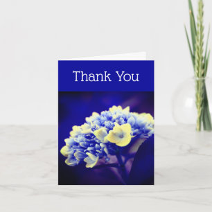Electric Blue Hydrangea Floral Thank You Card