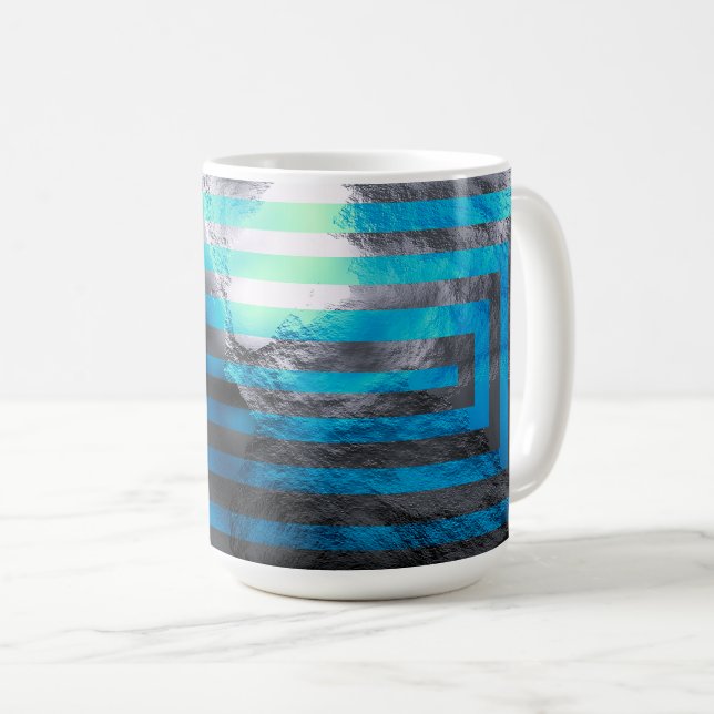 Electric Blue Labyrinth Coffee Mug (Front Right)
