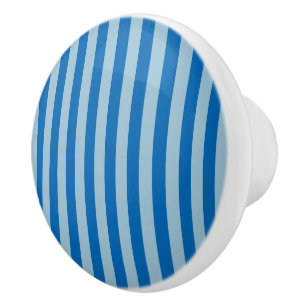 Electric Blue Lemonade and Aquamarine Vertical Str Ceramic Knob