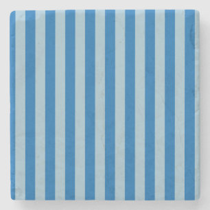 Electric Blue Lemonade and Aquamarine Vertical Str Stone Coaster