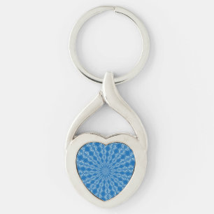 Electric Blue Lemonade and Aquamarine Wriggly Kale Key Ring