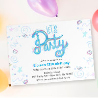 Electric Blue "Let's Party" Modern & Colourful