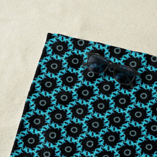 Electric Blue Mandala Beach Towel