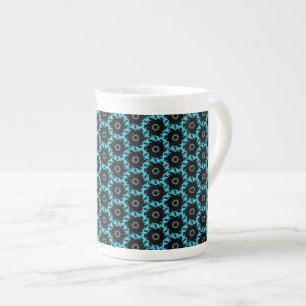 Electric Blue Mandala Bone China Mug