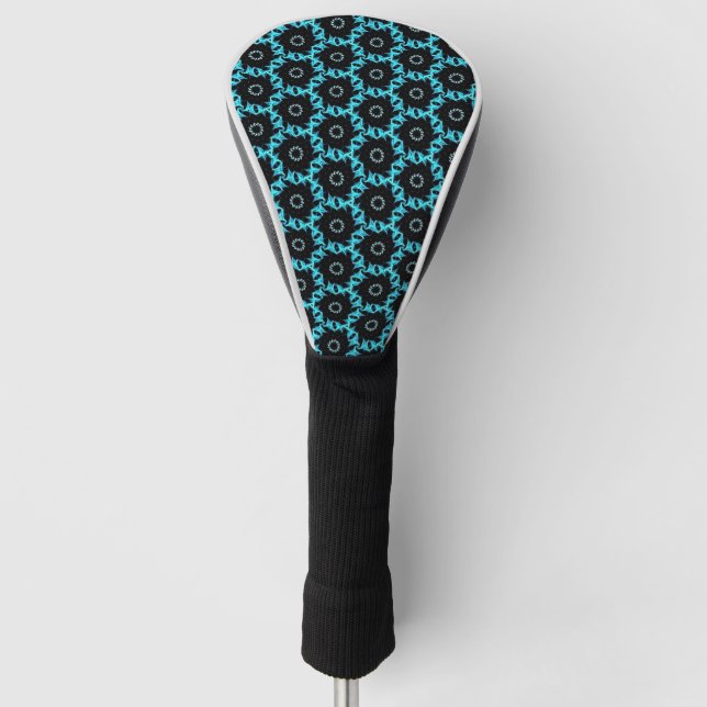 Electric Blue Mandala Golf Head Cover (Front)
