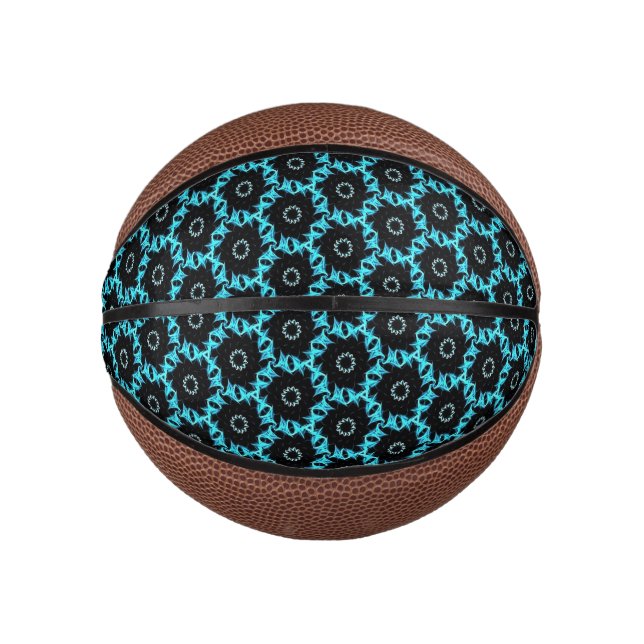 Electric Blue Mandala Mini Basketball (Front)