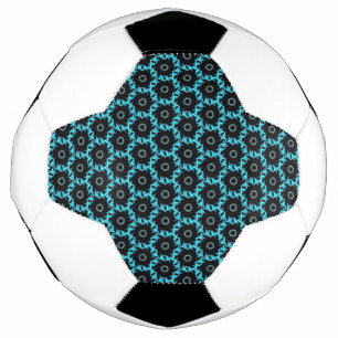 Electric Blue Mandala Soccer Ball