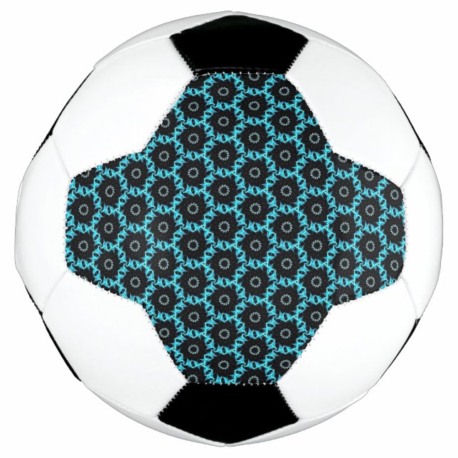Electric Blue Mandala Soccer Ball (Front)