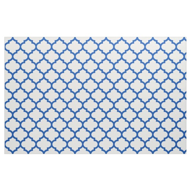 Electric Blue Moroccan Trellis Pattern Fabric (Yard)