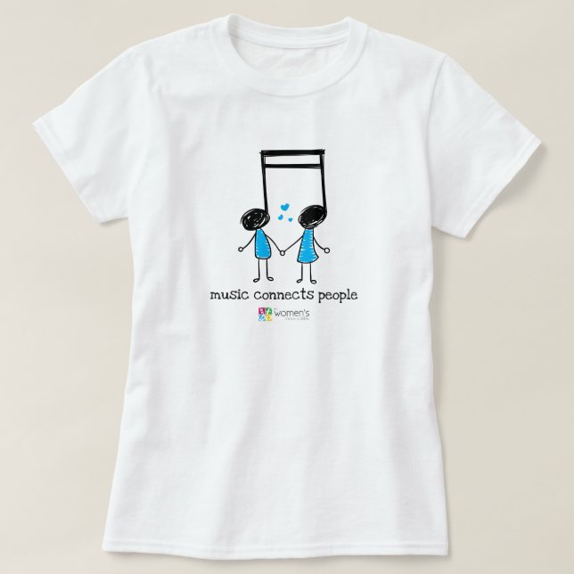 Electric Blue Music Connects People T-Shirt (Design Front)