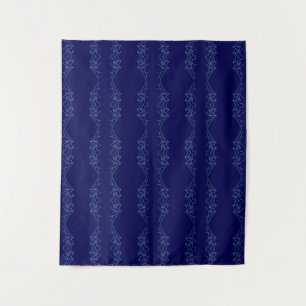 Electric Blue Neural Horizon Abstract Pattern Tapestry