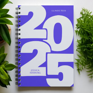 Electric Blue Overlapped Year Spiral Weekly Planner
